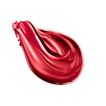 Cosmetic products, fashion and beauty concept - Lipstick smudge isolated on white background, art of make-up