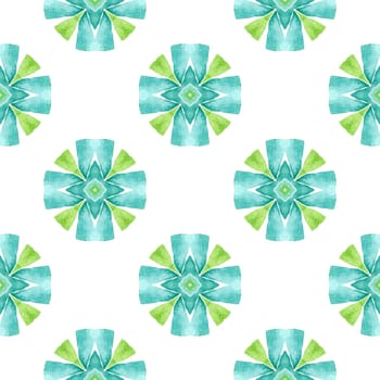 Green geometric chevron watercolor border. Green superb boho chic summer design. Textile ready wondrous print, swimwear fabric, wallpaper, wrapping. Chevron watercolor pattern.