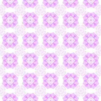 Ethnic hand painted pattern. Purple mesmeric boho chic summer design. Watercolor summer ethnic border pattern. Textile ready sightly print, swimwear fabric, wallpaper, wrapping.
