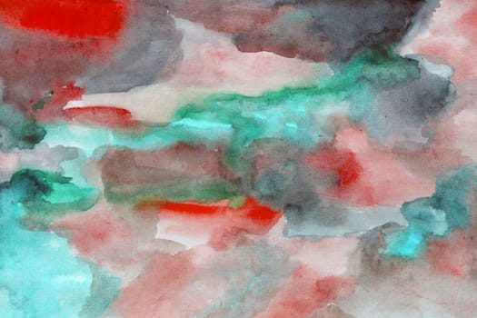 Green red watercolor paper background texture