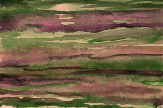 Striped green brown gradient watercolor background