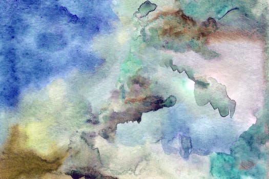 Blue green watercolor paper background texture