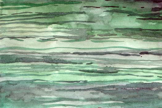 Striped green watercolor paper background texture