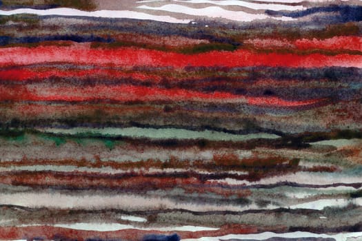 Striped red -brown watercolor paper background texture