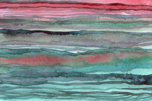 Striped Red-green watercolor paper background texture