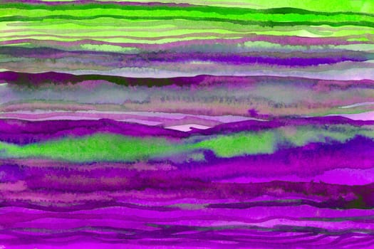 Striped purple -green watercolor paper background texture