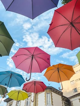 Colorful umbrella's at the center of Petropolis, Rio de Janeiro, Brazil.