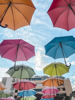 Colorful umbrella's at the center of Petropolis, Rio de Janeiro, Brazil.