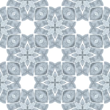 Textile ready stylish print, swimwear fabric, wallpaper, wrapping. Black and white extra boho chic summer design. Watercolor medallion seamless border. Medallion seamless pattern.