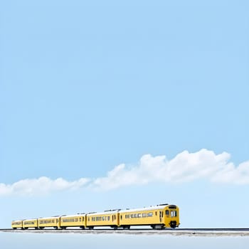 Public Transport Toy: Yellow Train in Motion