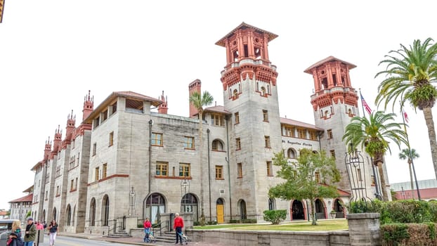 The Lightner Museum in St. Augustine, Florida, is a stunning example of restored historic architecture. Built in 1888, it now showcases a collection of art and antiques.