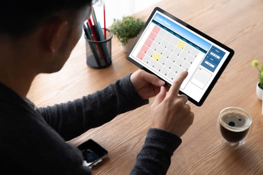 Calendar on computer software application for modish schedule planning for personal organizer and online business