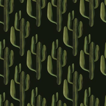 Cacti. Seamless watercolor pattern for wrapping paper, wallpaper and textiles