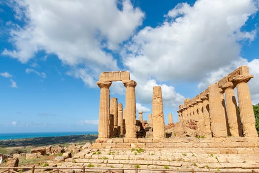 Agrigento, Sicily, Italy May 3 2024: The Temple of Juno in the Valley of the Temples in Agrigento