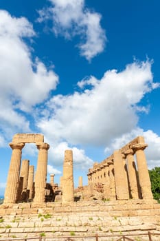 Agrigento, Sicily, Italy May 3 2024: The Temple of Juno in the Valley of the Temples in Agrigento