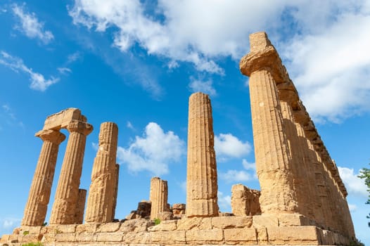 Agrigento, Sicily, Italy May 3 2024: The Temple of Juno in the Valley of the Temples in Agrigento