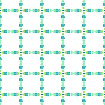 Mosaic seamless pattern. Green adorable boho chic summer design. Hand drawn green mosaic seamless border. Textile ready quaint print, swimwear fabric, wallpaper, wrapping.