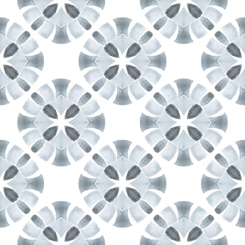 Hand drawn tropical seamless border. Black and white gorgeous boho chic summer design. Tropical seamless pattern. Textile ready flawless print, swimwear fabric, wallpaper, wrapping.