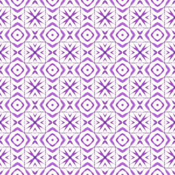 Hand drawn tropical seamless border. Purple good-looking boho chic summer design. Textile ready interesting print, swimwear fabric, wallpaper, wrapping. Tropical seamless pattern.