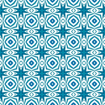 Mosaic seamless pattern. Blue imaginative boho chic summer design. Textile ready fresh print, swimwear fabric, wallpaper, wrapping. Hand drawn green mosaic seamless border.