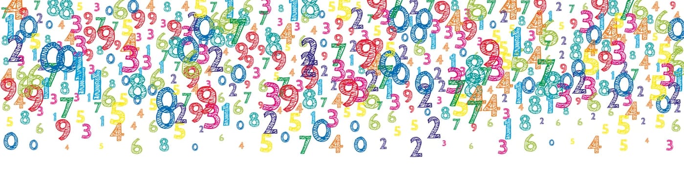 Flying latin letters. Colorful childish scattered charachters of English alphabet. Foreign languages study concept. Back to school banner .