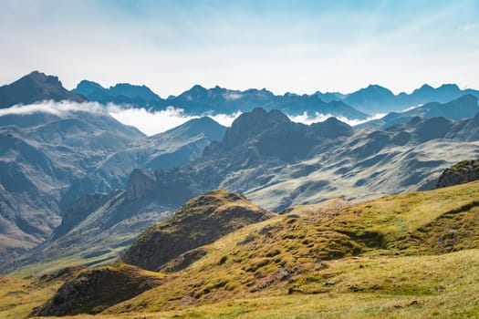 Mountain landscape at sunset. Nature background. High quality photo