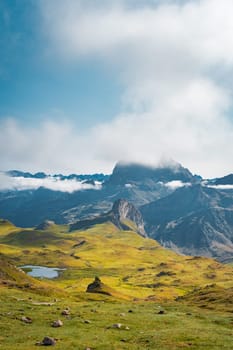 Beautiful mountain landscape sunset. High quality photo
