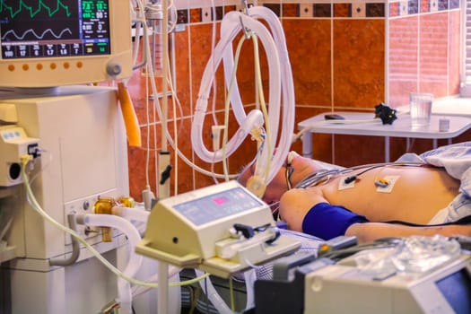 A patient lies connected to life support machines in a hospital room, highlighting the fragility of life and the tireless work of medical professionals.