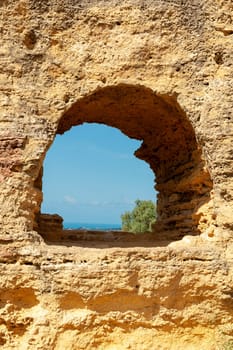 Agrigento, Sicily, Italy May 3 2024: Byzantine Hypogeum in the Valley of the Temples in Agrigento, Sicily, Italy