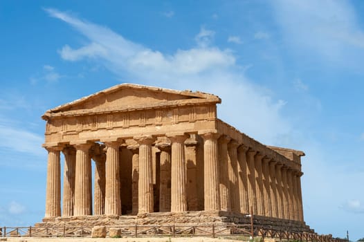 Agrigento, Sicily, Italy May 3 2024: The Temple of Concordia in the Valley of the Temples in Agrigento, Sicily, Italy