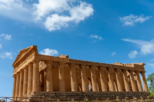 Agrigento, Sicily, Italy May 3 2024: The Temple of Concordia in the Valley of the Temples in Agrigento, Sicily, Italy