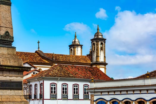 Historic city of Ouro Preto in Minas Gerais with its characteristic colonial architecture