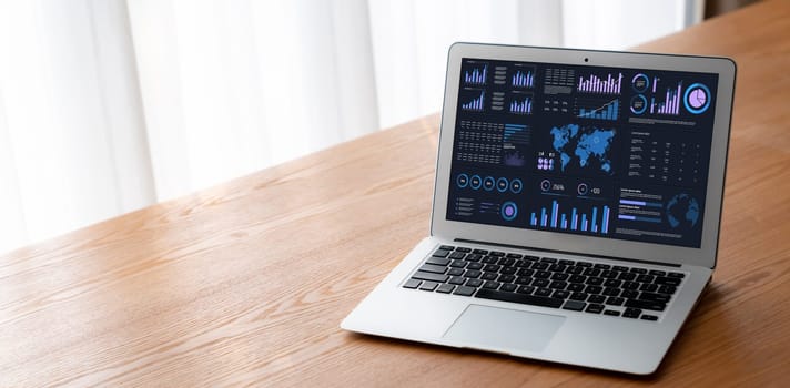 Business data dashboard provide business intelligence analytic for marketing strategy planning snugly with big data set to analyze customer demands and foreseeing business future