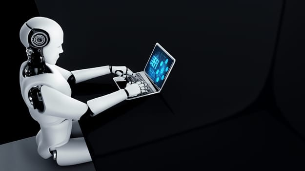 Decentralized finance or DeFi concept on modish computer screen . The defi system give new choice of investment and money saving .