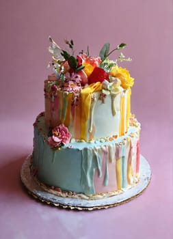 Big birthday cake. Generative AI. High quality photo