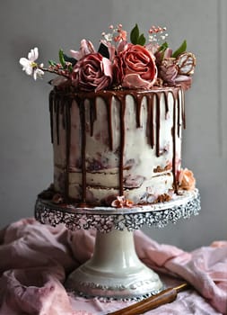 Big birthday cake. Generative AI. High quality photo