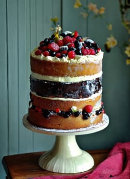 Big birthday cake. Generative AI. High quality photo