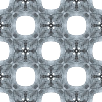 Chevron watercolor pattern. Black and white vibrant boho chic summer design. Green geometric chevron watercolor border. Textile ready curious print, swimwear fabric, wallpaper, wrapping.