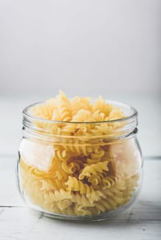 Jar of Italian whole wheat fusilli pasta