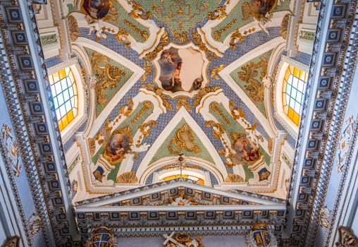 SCICLI, SICILY, ITALY, JUNE 20, 2018 : architectural details of San Bartolomeo church, june 20, 2018,  in Scicli, sicily, italy