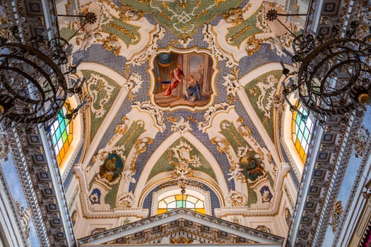 SCICLI, SICILY, ITALY, JUNE 20, 2018 : architectural details of San Bartolomeo church, june 20, 2018,  in Scicli, sicily, italy