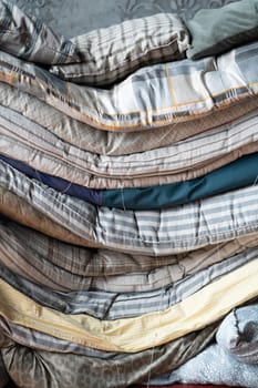 old striped mattresses lie