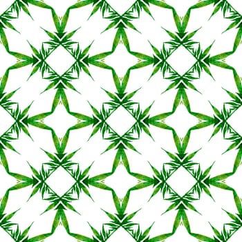 Mosaic seamless pattern. Green sublime boho chic summer design. Hand drawn green mosaic seamless border. Textile ready modern print, swimwear fabric, wallpaper, wrapping.