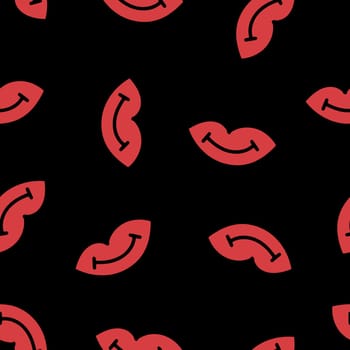 Print of Pink Lips Seamless Pattern. Pink Lips Love and Valentine Kiss Digital Paper.