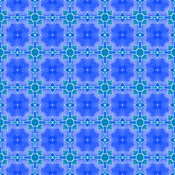 Hand drawn green mosaic seamless border. Blue neat boho chic summer design. Mosaic seamless pattern. Textile ready amazing print, swimwear fabric, wallpaper, wrapping.