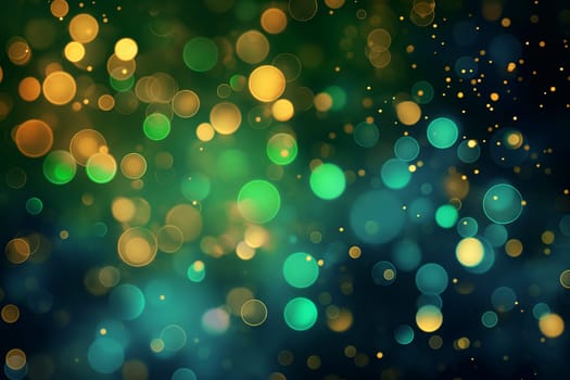 Bokeh lights blur background with abstract circles glowing in various colors creating a gradient composition