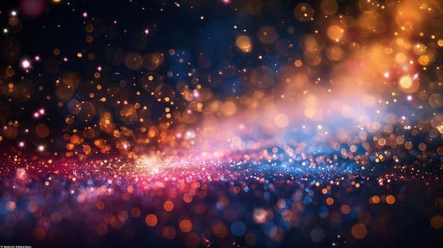 Abstract sparkling lights bokeh background with colorful glitter and twinkling particles
