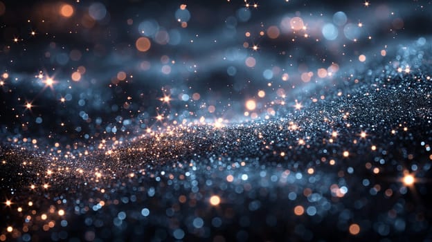 Abstract glitter sparkle bokeh lights with glowing particles and shimmering background