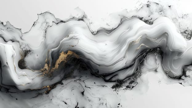 Abstract marble background with fluid black, white, gold, ink, contrast, modern, monochrome, texture, elegant patterns