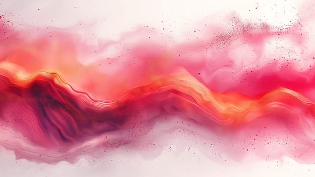 Abstract art with pink, red, orange wave texture, vibrant modern and fluid design background